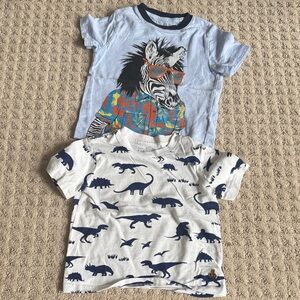 GAP Blue Zebra and Cream Dinosaur Kids Tees
